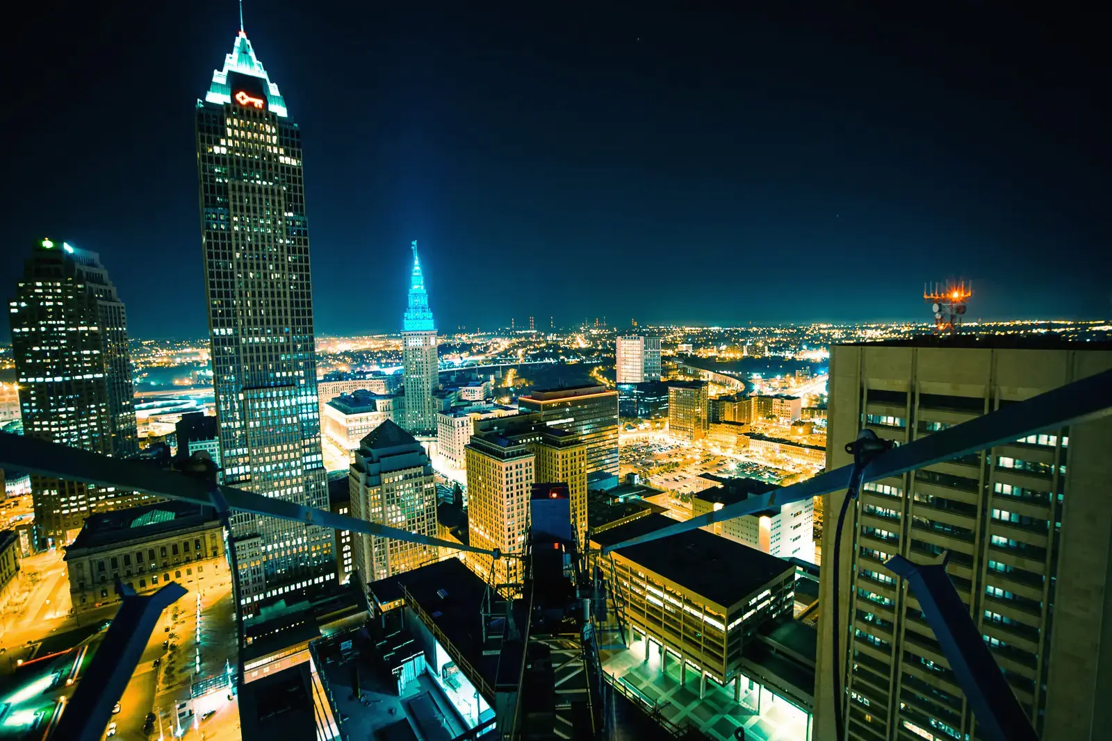 Cleveland skyline from the top of a tower crane