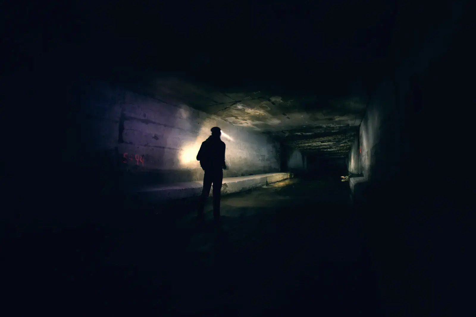 A self portrait in a tunnel under Cleveland